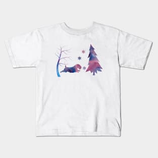 Sealyham Terrier Winter Art With Snowflakes Kids T-Shirt
